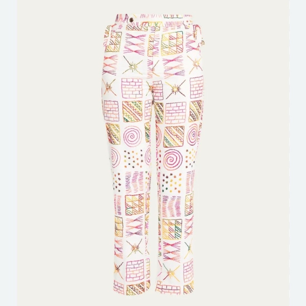 Bode Doodle Stitch Straight Leg Trouser Pants 26